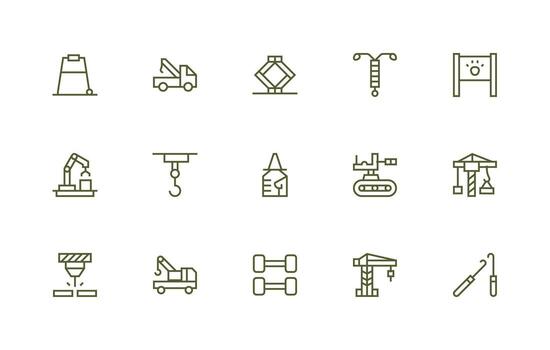 15 Regular Line Style Icons from Lifting Collection Design Icon Pack vector