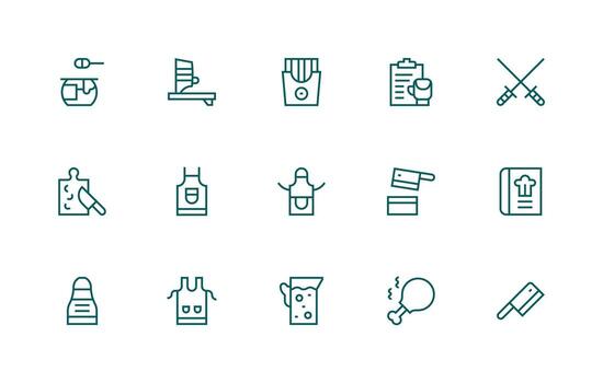 15 Preparation Icons in Regular Line Aesthetic Clean Icon Set Icon Pack for UI Projects vector