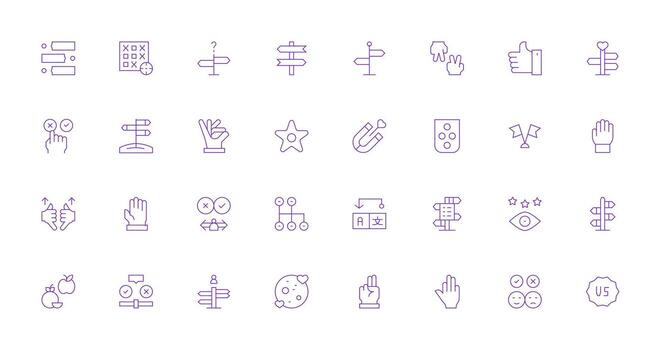 Choice Design Icons featuring 32 in Thin Line Style Clean Icon Set Icon Pack for UI Projects vector
