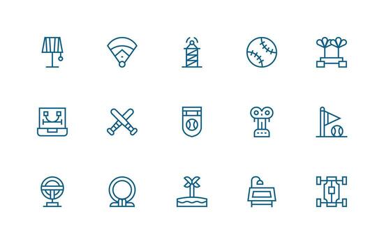 Base Set with 15 Regular Line Icons Neat Icon Set vector