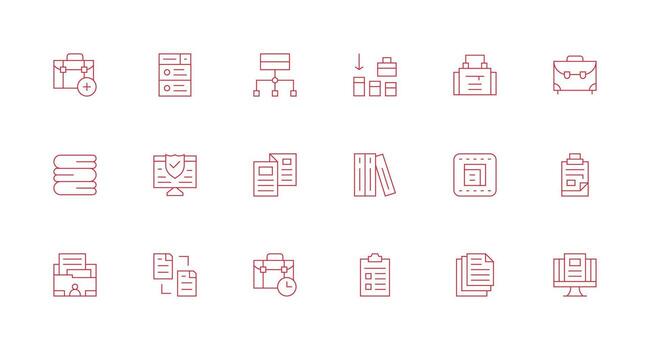 Minimal Line Icons from Files Set with 18 Vectors Style Icon Set