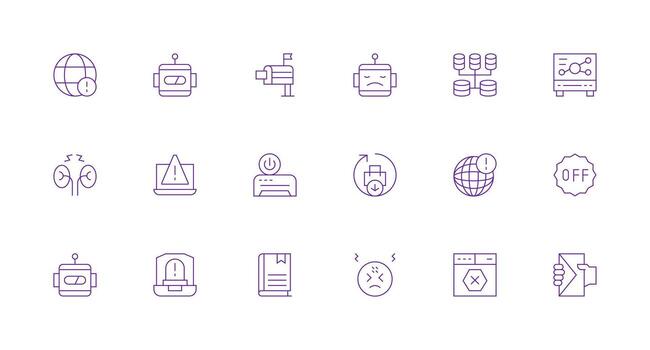 Offline featuring 18 Icons in Minimal Line Design Neatly Designed Icons for Web Platforms vector