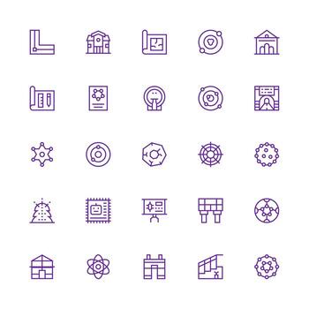 25 Medium Stroke Outline Vectors for Schematic Theme Scalable Icons for Cross-Platform Interfaces