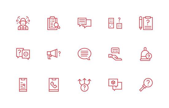 15 Regular Line Vectors for Inquiry Theme Interface Icon Collection for Daily Projects