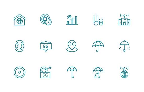 Coverage including 15 Regular Line Illustrations Customizable Icon Series for Mobile Screens vector