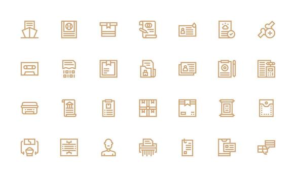 Bold Line Icons from Record Set with 28 Vectors Complete Icon Set for Mobile Apps