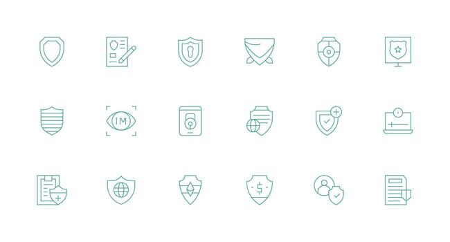 Safeguard featuring 18 Icons in Minimal Line Design Icon Set for Web vector