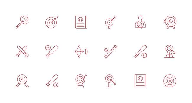 18 Minimal Line Style Icons from Hitting Collection Scalable Icons for All Themes vector