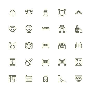 niñito icono colección con 25 medio carrera contorno diseños escalable íconos para multiplataforma interfaces vector