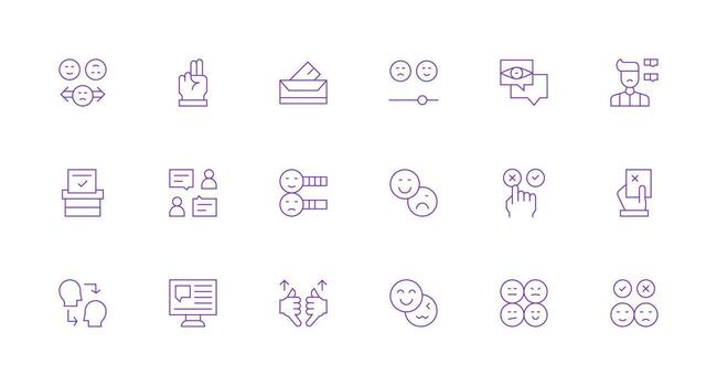 Poll featuring 18 Icons in Minimal Line Design High-Resolution Icons for Any Platform vector
