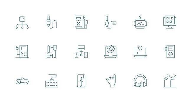 Minimal Line Icons from Device Set with 18 Vectors Theme-Based Icon Pack