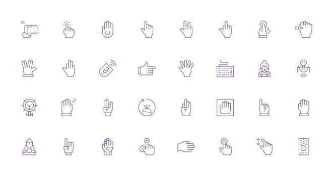 Command Icon Collection with 32 Thin Line Designs User Interface Icons for Digital Products vector
