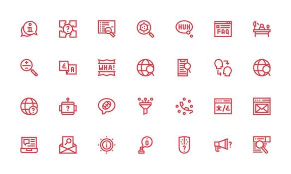 Query Visual Pack containing 28 Bold Line Icons Functional Icon Series vector