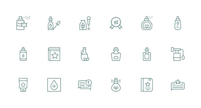 Essential Icon Set with 18 Minimal Line Graphics Editable Icon Collection vector