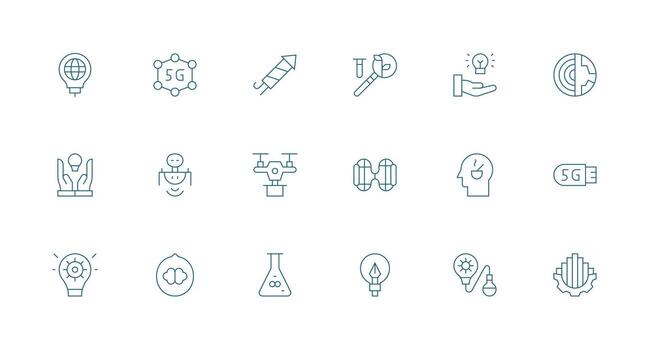 18 Minimal Line Designs for Innovation Icons Core Icon Collection for Daily Tasks vector