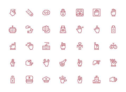 35 mando íconos en regular limpiar línea estético icono conjunto para aplicaciones vector