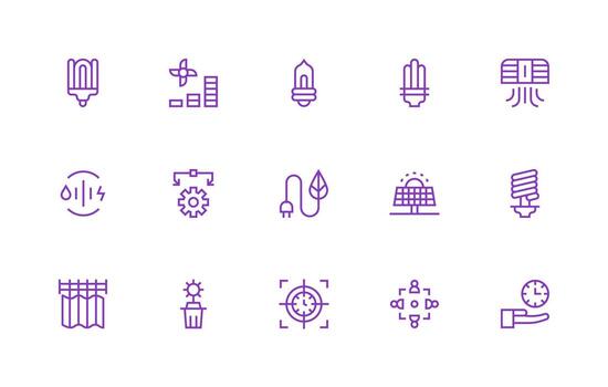 15 regular línea estilo íconos desde eficiente colección web icono colección vector