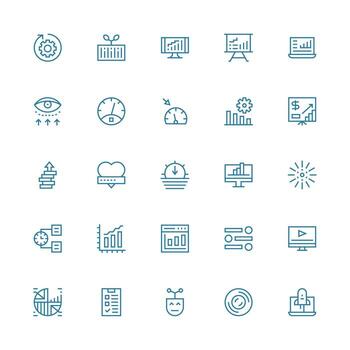 Medium Stroke Outline Icons from Progress Bar Set with 25 Vectors Well-Structured Icons for Creative Use