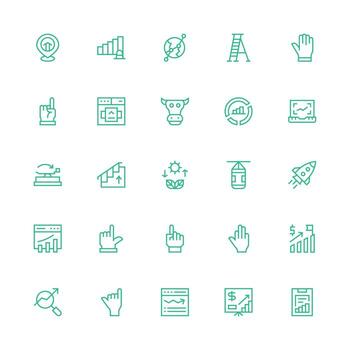Medium Stroke Outline Icons from Upward Set with 25 Vectors Display Icon Pack
