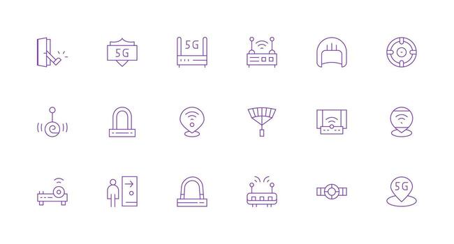 18 Minimal Line Icons for Access Point Graphics Essential Icon Set for Teams vector