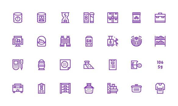 Inventory Visual Pack containing 28 Bold Line Icons Sharp Icons for Presentations vector