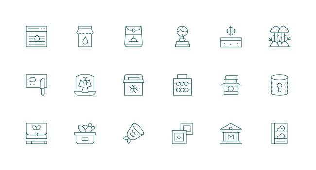 Minimal Line Style Preservation Icons with 18 Vectors Complete Icon Set for Mobile Apps