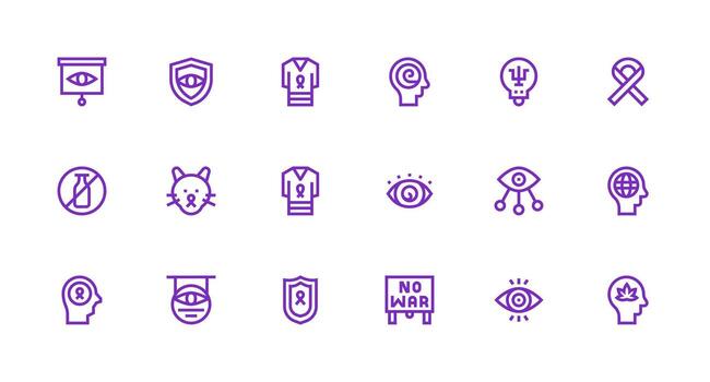 Strong Stroke Line Icons from Awareness Set with 18 Vectors Design Ready Icon Set for Teams
