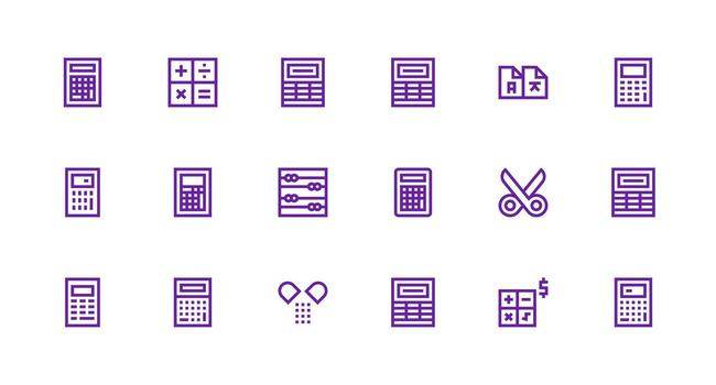 dividir incluso 18 fuerte carrera línea ilustraciones ui y ux enfocado icono colección vector