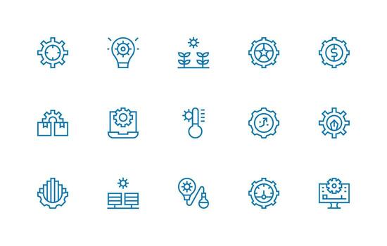 15 Regular Line Icons for Optimization Graphics High-Resolution Icons for Any Platform vector