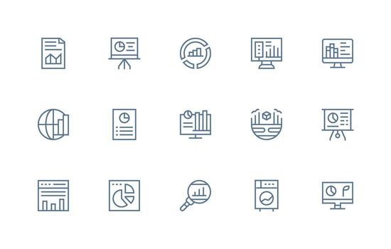 Regular Line Icons from Trends Set with 15 Vectors Responsive Icon Set for Flexible Layouts