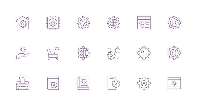 personalización conjunto con 18 mínimo línea íconos contorno icono paquete vector