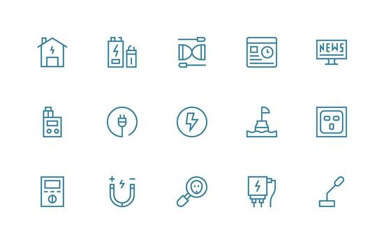 15 Regular Line Style Icons from Current Collection Theme-Based Icon Pack vector