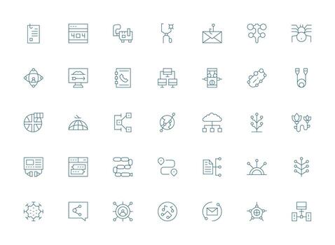Light Line Style Link Icons with 35 Vectors Scalable Icons for Cross-Platform Interfaces