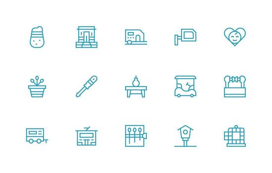 15 Icons for Small in Regular Line Format Scalable Icon Pack vector