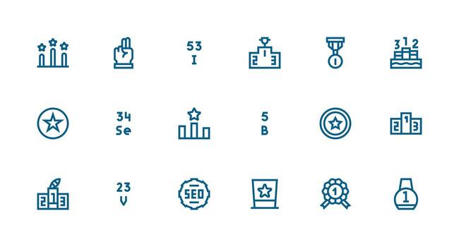fuerte carrera línea estilo clasificación íconos con 18 vectores interfaz icono colección para diario proyectos
