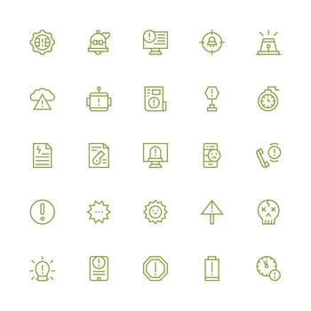 Critical Set with 25 Medium Stroke Outline Icons User Interface Icons for Digital Products vector