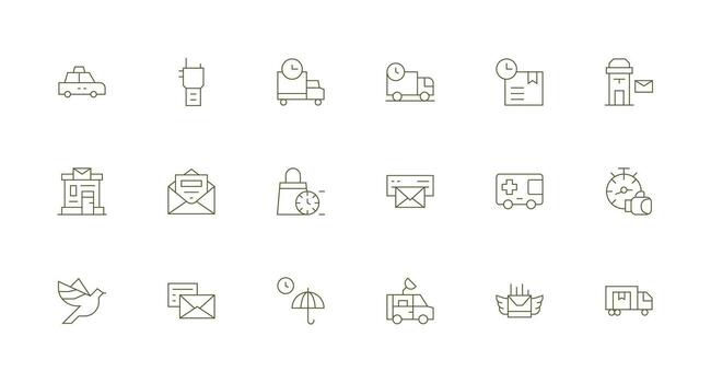 Minimal Line Icons from Dispatch Set with 18 Vectors Pixel Perfect Icon Set