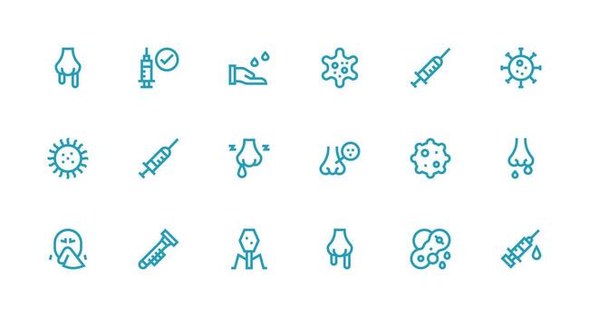 Strong Stroke Line Icons from Flu Set with 18 Vectors Essential Icons for Rapid UI Building
