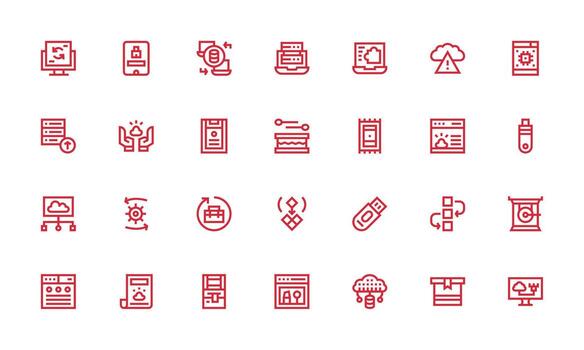 28 Backup Icons in Bold Line Aesthetic Well-Structured Icons for Creative Use vector