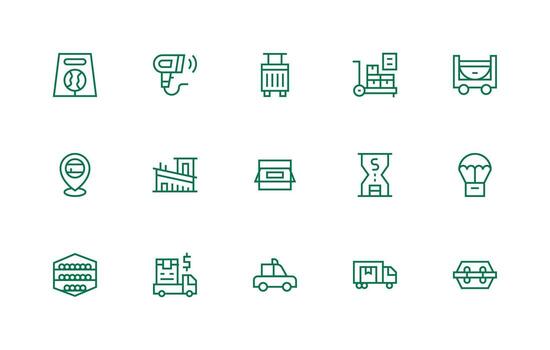 15 Regular Line Style Icons from Logistics Collection UI and UX Focused Icon Collection vector