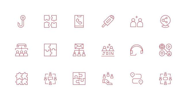 18 Icons for Connect in Minimal Line Format Balanced Icon Set for Functional Design vector