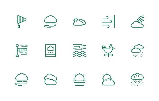 15 Regular Line Style Icons from Meteorology Collection Neatly Designed Icons for Web Platforms vector