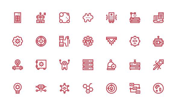 System Design Icons featuring 28 in Bold Line Style Multi-Style Icon Collection vector