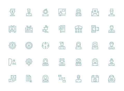 ligero línea estilo cuenta íconos con 35 vectores icono conjunto para proyectos