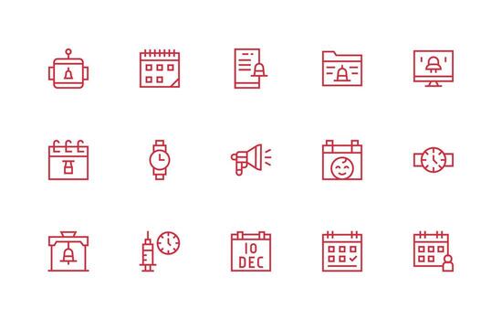 recordatorio visual paquete conteniendo 15 regular línea íconos interfaz íconos para diario utilizar vector