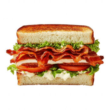 uma sanduíche com bacon, alface e tomate png