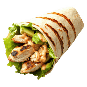 uma frango embrulho com alface e tomates png