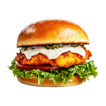 uma frango sanduíche com alface e queijo em isto png