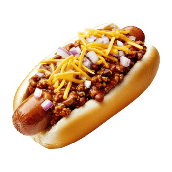 uma Pimenta cachorro com cebolas e queijo em uma pão png