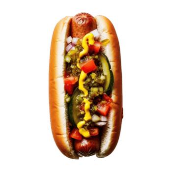 uma quente cachorro com ketchup, cebolas, e tomates png